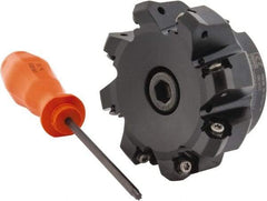 Kennametal - 3" Cut Diam, 1" Arbor Hole, 3.23mm Max Depth of Cut, 45° Indexable Chamfer & Angle Face Mill - 8 Inserts, HNGJ 0604... Insert, Right Hand Cut, 8 Flutes, Through Coolant, Series Dodeka Mini - Industrial Tool & Supply