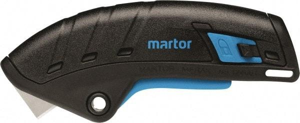 Martor USA - Retractable Utility Knife - Black & Blue Handle - Industrial Tool & Supply