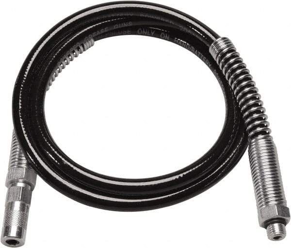 Milwaukee Tool - 4' Long, 10,000 psi Operating Pressure, Steel Grease Gun Hose - 1/8 NPTF - Industrial Tool & Supply