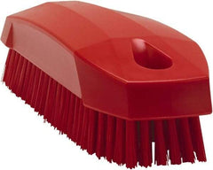 Vikan - 0.7" Bristle Length, Polyester Scrub Brush - 1-1/2" Wide Head, 4-1/2" OAL, Red, Polypropylene Block - Industrial Tool & Supply
