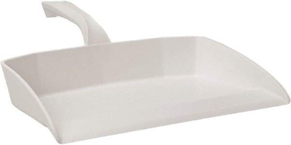 Vikan - 12-1/2" Wide Handheld Dustpan - Plastic Body, 4-1/2" Handle, White - Industrial Tool & Supply