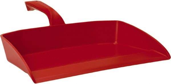 Vikan - 12-1/2" Wide Handheld Dustpan - Plastic Body, 4-1/2" Handle, Red - Industrial Tool & Supply