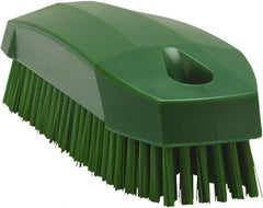 Vikan - 0.7" Bristle Length, Polyester Scrub Brush - 1-1/2" Wide Head, 4-1/2" OAL, Green, Polypropylene Block - Industrial Tool & Supply