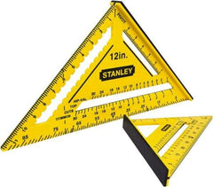 Stanley - 12" Blade Length x 12" Base Length, ABS Plastic Rafter Square - 1/8" Graduation, 10.2" Base Width - Industrial Tool & Supply