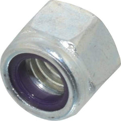 Value Collection - 3/8-16 UNC Grade B Hex Lock Nut with Nylon Insert - 9/16" Width Across Flats, 29/64" High, Zinc-Plated Finish - Industrial Tool & Supply
