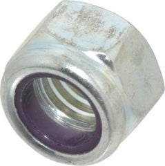 Value Collection - 7/16-14 UNC Grade B Hex Lock Nut with Nylon Insert - 5/8" Width Across Flats, 29/64" High, Zinc-Plated Finish - Industrial Tool & Supply