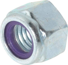 Value Collection - 1/2-13 UNC Grade B Hex Lock Nut with Nylon Insert - 3/4" Width Across Flats, 19/32" High, Zinc-Plated Finish - Industrial Tool & Supply