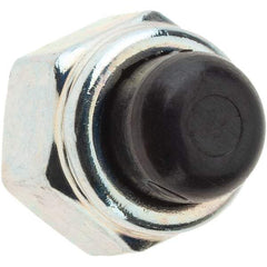 Value Collection - 1/4-28" UNF, 7/16" Width Across Flats, Zinc Plated, Steel Acorn Nut - 31/64" Overall Height, Nylon Insert Type, Grade 2 - Industrial Tool & Supply