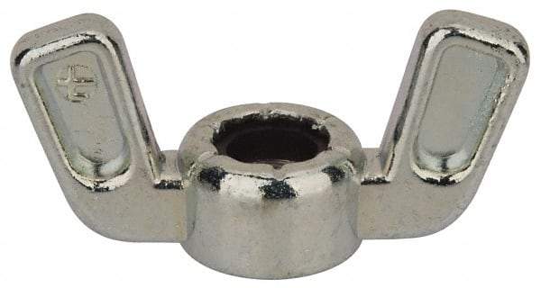Value Collection - 5/16-24 UNF, Zinc Plated, Zinc Alloy Nylon-Insert Locking Wing Nut - Grade 2, 1-1/2" Wing Span, 0.718" Wing Span - Industrial Tool & Supply