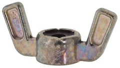 Value Collection - #8-32 UNC, Zinc Plated, Zinc Alloy Nylon-Insert Locking Wing Nut - Grade 2, 1.031" Wing Span, 1/2" Wing Span - Industrial Tool & Supply