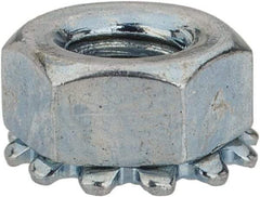 Value Collection - M4x0.7, Zinc Plated, Steel Hex Nut with External Tooth Washer - 8.2mm Washer Diam, 7mm Width Across Flats - Industrial Tool & Supply