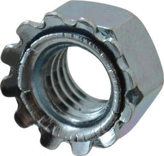 Value Collection - M5x0.8, Zinc Plated, Steel Hex Nut with External Tooth Washer - 9.5mm Washer Diam, 8mm Width Across Flats - Industrial Tool & Supply