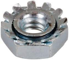 Value Collection - M6x1, Zinc Plated, Steel Hex Nut with External Tooth Washer - 11.5mm Washer Diam, 10mm Width Across Flats - Industrial Tool & Supply