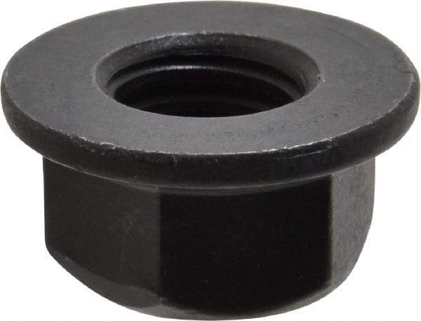 Value Collection - 1/2-13 UNC Grade G Hex Flange Lock Nut with Distorted Thread - 3/4" Width Across Flats, 27/64" High, Phosphate & Oil Finish - Industrial Tool & Supply