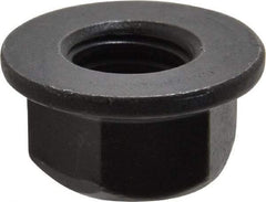 Value Collection - 1/2-13 UNC Grade G Hex Flange Lock Nut with Distorted Thread - 3/4" Width Across Flats, 27/64" High, Phosphate & Oil Finish - Industrial Tool & Supply