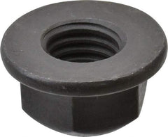 Value Collection - 5/8-11 UNC Grade G Hex Flange Lock Nut with Distorted Thread - 15/16" Width Across Flats, 11/16" High, Phosphate & Oil Finish - Industrial Tool & Supply