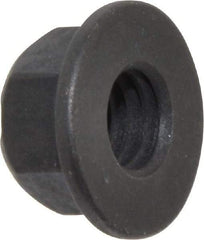 Value Collection - 3/8-16 UNC Grade G Hex Flange Lock Nut with Distorted Thread - 9/16" Width Across Flats, 27/64" High, Phosphate & Oil Finish - Industrial Tool & Supply