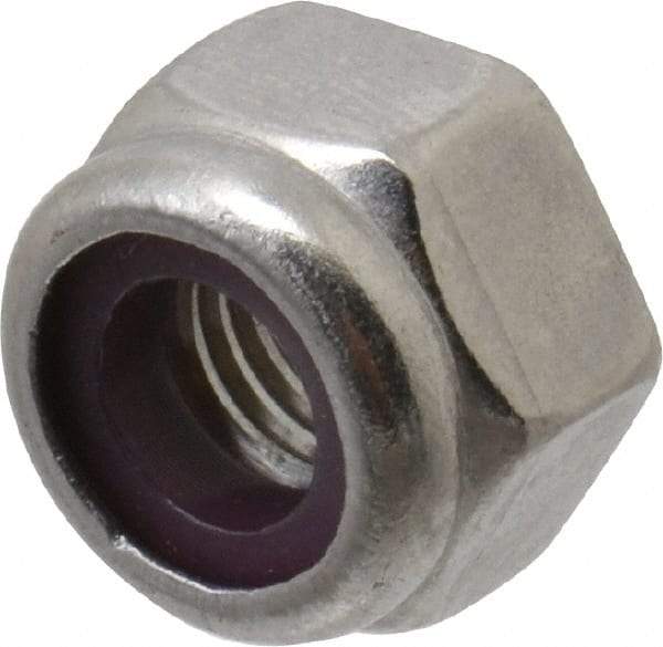 Value Collection - 1/4-28 UNF 18-8 Hex Lock Nut with Nylon Insert - 7/16" Width Across Flats, 5/16" High - Industrial Tool & Supply