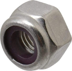 Value Collection - 1/4-28 UNF 18-8 Hex Lock Nut with Nylon Insert - 7/16" Width Across Flats, 5/16" High - Industrial Tool & Supply