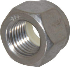 Value Collection - 3/8-24 UNF 18-8 Hex Lock Nut with Nylon Insert - 9/16" Width Across Flats, 29/64" High, Uncoated - Industrial Tool & Supply