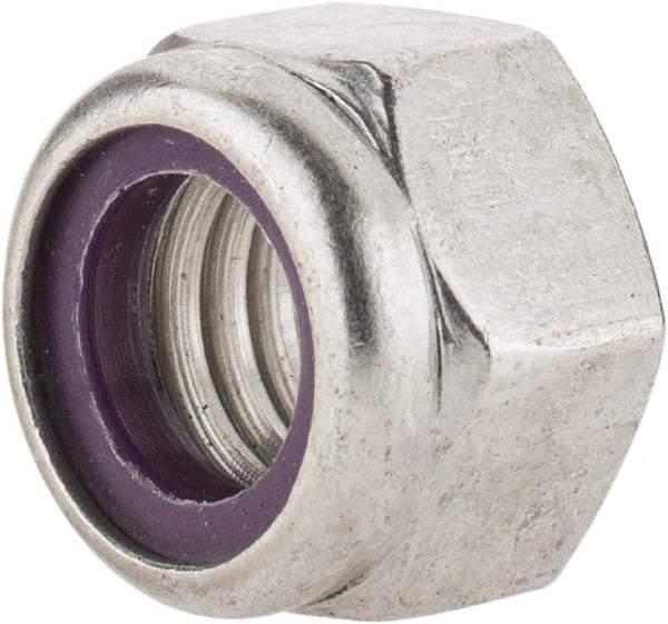 Value Collection - 7/16-14 UNC 18-8 Hex Lock Nut with Nylon Insert - 5/8" Width Across Flats, 29/64" High - Industrial Tool & Supply