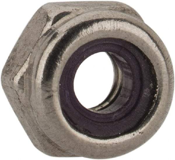 Value Collection - #5-40 UNC 18-8 Hex Lock Nut with Nylon Insert - 1/4" Width Across Flats, Uncoated - Industrial Tool & Supply