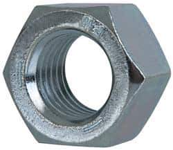 Value Collection - 1-1/2 - 12 UNF Steel Right Hand Hex Nut - 2-1/4" Across Flats, 1.317" High, Zinc-Plated Finish - Industrial Tool & Supply