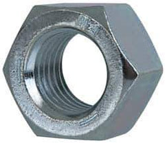 Value Collection - 1-1/2 - 12 UNF Steel Right Hand Hex Nut - 2-1/4" Across Flats, 1.317" High, Zinc-Plated Finish - Industrial Tool & Supply