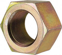 Value Collection - 1-3/4 - 12 UN Steel Right Hand Hex Nut - 2-3/4" Across Flats, 1-1/2" High, Zinc Yellow Dichromate Finish - Industrial Tool & Supply