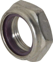 Value Collection - 1-14 UNF 18-8 Hex Lock Nut with Nylon Insert - 1-7/16" Width Across Flats, 35/64" High, Uncoated - Industrial Tool & Supply