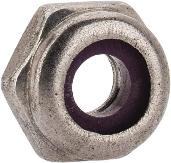 Value Collection - #10-24 UNC 18-8 Hex Lock Nut with Nylon Insert - 3/8" Width Across Flats, 3/16" High, Uncoated - Industrial Tool & Supply
