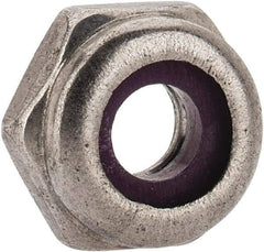 Value Collection - #10-24 UNC 18-8 Hex Lock Nut with Nylon Insert - 3/8" Width Across Flats, 3/16" High, Uncoated - Industrial Tool & Supply