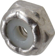 Value Collection - #4-40 UNC 18-8 Hex Lock Nut with Nylon Insert - 1/4" Width Across Flats, 1/8" High - Industrial Tool & Supply