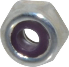 Value Collection - #4-40 UNC Grade 2 Hex Lock Nut with Nylon Insert - 1/4" Width Across Flats, 1/8" High, Zinc-Plated Finish - Industrial Tool & Supply