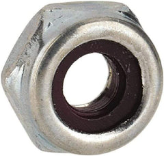Value Collection - #5-40 UNC Grade 2 Hex Lock Nut with Nylon Insert - 1/4" Width Across Flats, 1/8" High, Zinc-Plated Finish - Industrial Tool & Supply