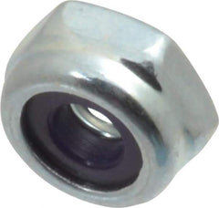Value Collection - #8-32 UNC Grade 2 Hex Lock Nut with Nylon Insert - 11/32" Width Across Flats, 3/16" High, Zinc-Plated Finish - Industrial Tool & Supply