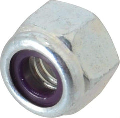 Value Collection - 5/16-18 UNC Grade 2 Heavy Hex Lock Nut with Nylon Insert - 9/16" Width Across Flats, 7/16" High, Zinc-Plated Finish - Industrial Tool & Supply
