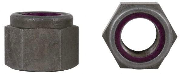 Value Collection - 1/4-20 UNC 18-8 Heavy Hex Lock Nut with Nylon Insert - 1/2" Width Across Flats, 3/8" High, Uncoated - Industrial Tool & Supply