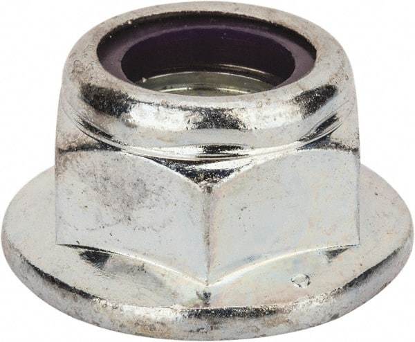 Value Collection - 3/4-10 UNC Grade 2 Hex Flange Lock Nut with Nylon Insert - 1-1/8" Width Across Flats, 13/16" High, Zinc-Plated Finish - Industrial Tool & Supply