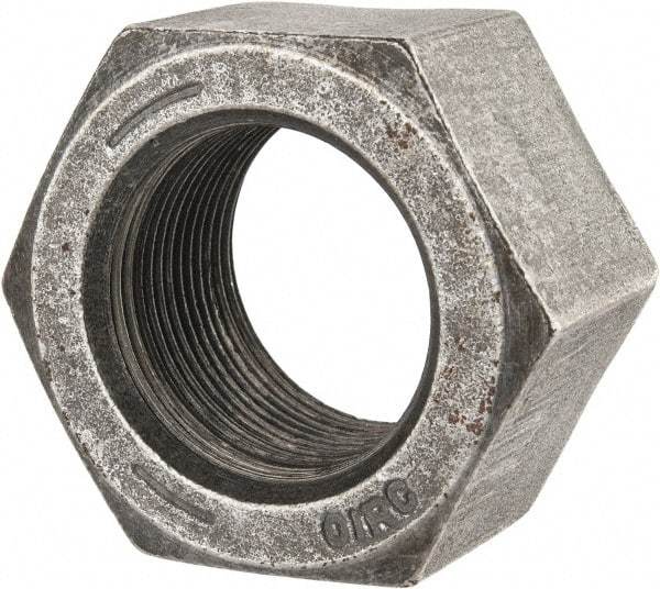 Value Collection - 1-1/2 - 12 UNF Steel Right Hand Hex Nut - 2-1/4" Across Flats, 1.317" High, Uncoated - Industrial Tool & Supply