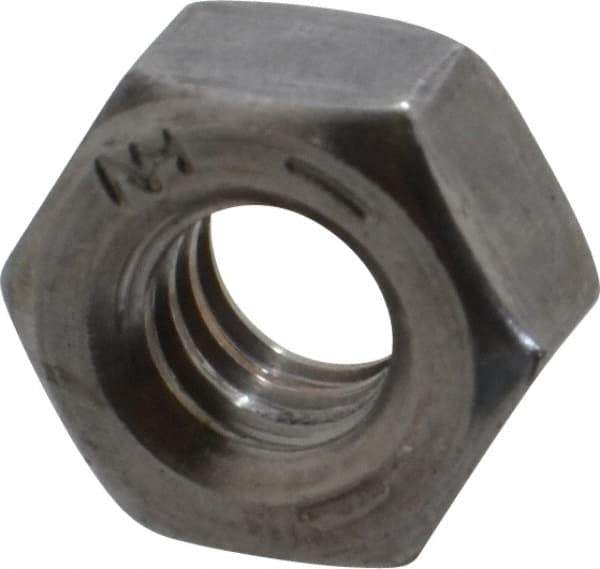 Value Collection - 1/4-20 UNC Steel Right Hand Hex Nut - 7/16" Across Flats, 0.226" High, Uncoated - Industrial Tool & Supply