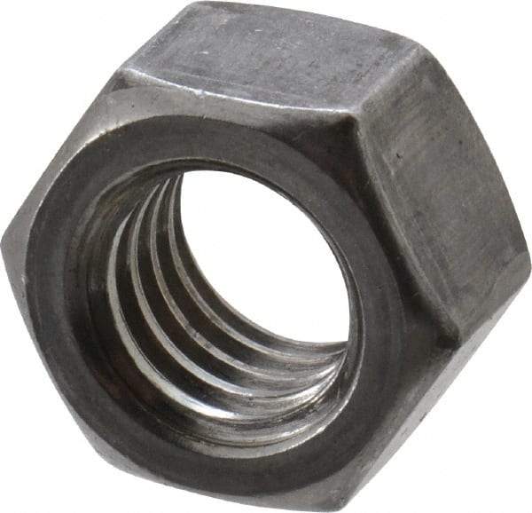 Value Collection - 3/8-16 UNC Steel Right Hand Hex Nut - 9/16" Across Flats, 21/64" High, Uncoated - Industrial Tool & Supply