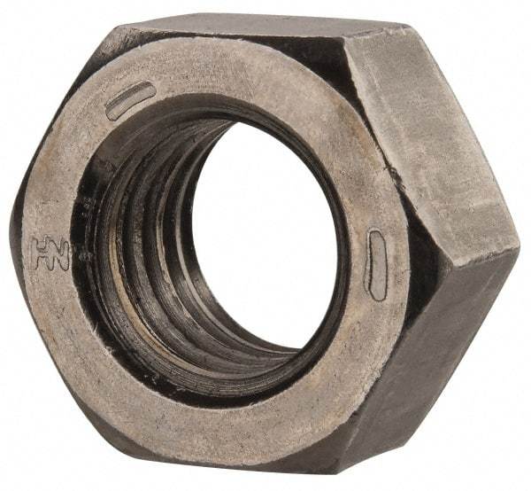 Value Collection - 9/16-12 UNC Steel Right Hand Hex Nut - 7/8" Across Flats, 31/64" High, Uncoated - Industrial Tool & Supply