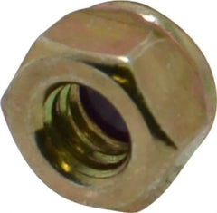 Value Collection - 1/4-20 UNC Grade 8 Hex Lock Nut with Nylon Insert - 7/16" Width Across Flats, 5/16" High, Zinc Yellow Dichromate Finish - Industrial Tool & Supply