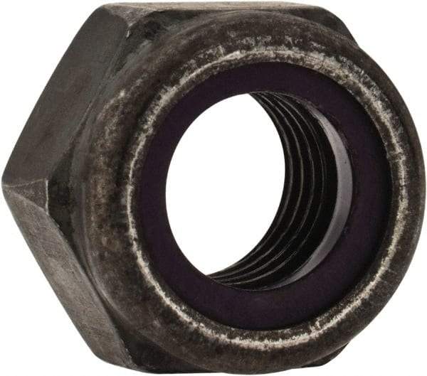 Value Collection - 5/16-24 UNF Grade 8 Hex Lock Nut with Nylon Insert - 1/2" Width Across Flats, 11/32" High, Uncoated - Industrial Tool & Supply