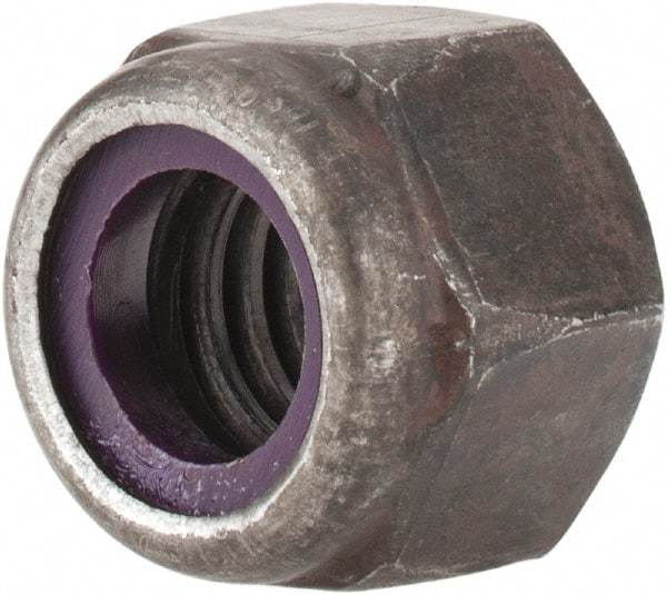 Value Collection - 3/8-16 UNC Grade 8 Hex Lock Nut with Nylon Insert - 9/16" Width Across Flats, 29/64" High, Uncoated - Industrial Tool & Supply