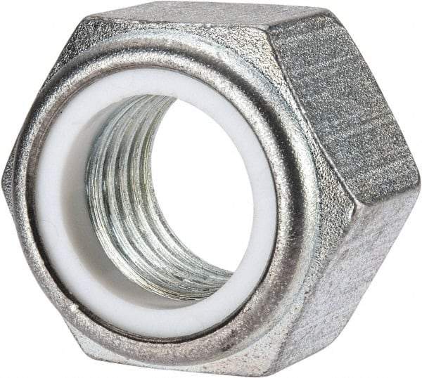 Value Collection - M30x3.50 Metric Coarse Grade 10 Hex Lock Nut with Nylon Insert - 30mm High, Zinc-Plated Finish - Industrial Tool & Supply