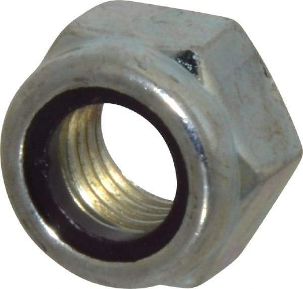 Value Collection - M12x1.50 Metric Fine Grade 8 Hex Lock Nut with Nylon Insert - 12mm High, Zinc-Plated Finish - Industrial Tool & Supply