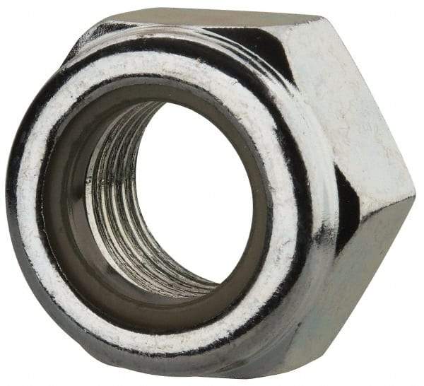 Value Collection - M14x1.50 Metric Fine Grade 8 Hex Lock Nut with Nylon Insert - 14mm High, Zinc-Plated Finish - Industrial Tool & Supply