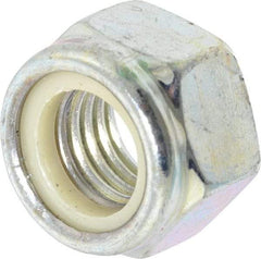 Value Collection - M18x2.50 Metric Coarse Grade 8 Hex Lock Nut with Nylon Insert - 18.5mm High, Zinc-Plated Finish - Industrial Tool & Supply